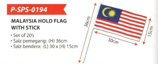 Bendera Malaysia Hold Flag With Stick