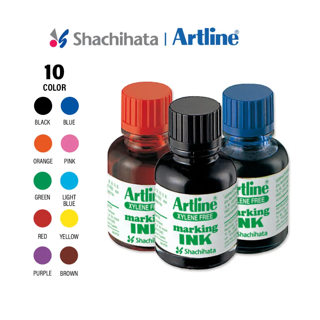 Artline Permanent Marker Refill Ink 20ml | 10 Colours | Waterproof  Blue