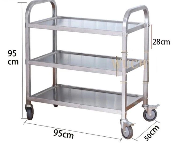 Stainless Steel 3-Shelf Utility Service Storage Cart