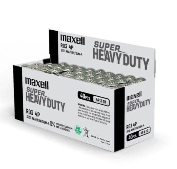 Maxell Super Heavy Duty AAA (4pcs shrink pack) - 40pcs/box R03(SP)4P