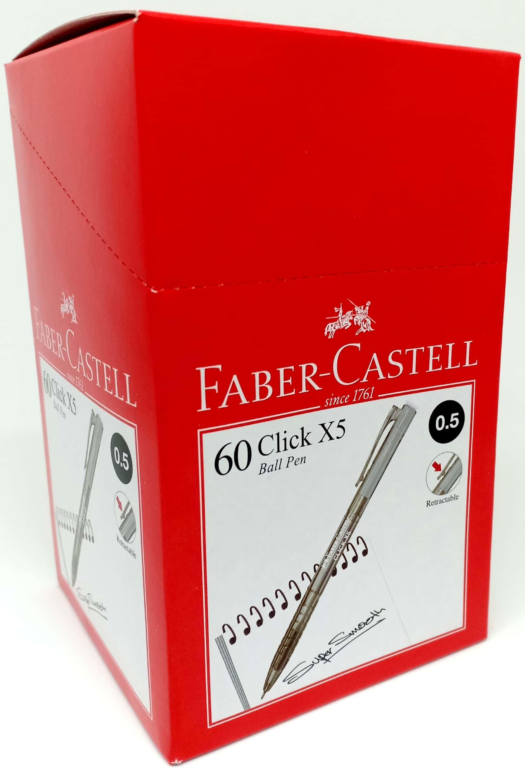 FABER CASTELL CLICK X5(0.5) BLACK BALL PEN (60PCS/PKT)