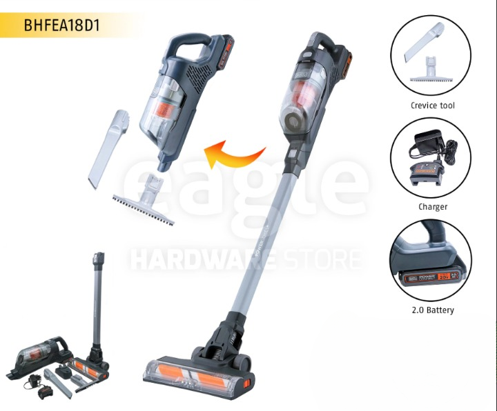 BLACK & DECKER BHFEA18D1-B1 18/20V CORDLESS 2 IN 1 STICK VACUUM ( BHFEA18D1, BHFEA18, REPLACE CS1830 ) / BHFEA18D1 (STANDARD)