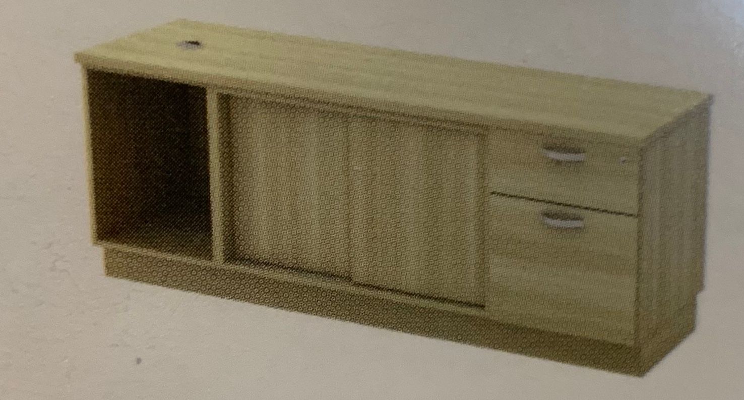OPEN SHELF+SLIDING DOOR +FIXED PEDESTAL 1D1F