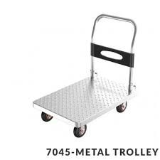 Metal Trolley Foldable Heavy Duty Solid Steel with Wheel Hand Platform Troli Lipat Beroda Barang 60x40CM