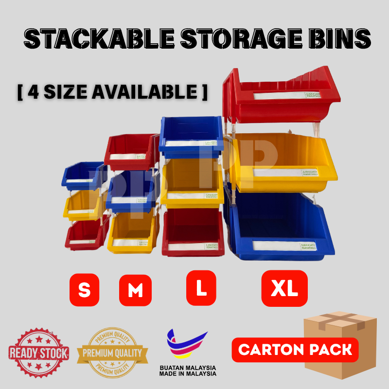 Stackable Plastic Small Parts Container Box Shelf Screw Storage Bin Organiser for Storing Parts, Small Tools, K series