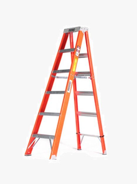 Genuine Ridgid Fiberglss Double Sided Step Ladder RLFGS8 8ft & RLFGS12 12 ft 76697 76707
