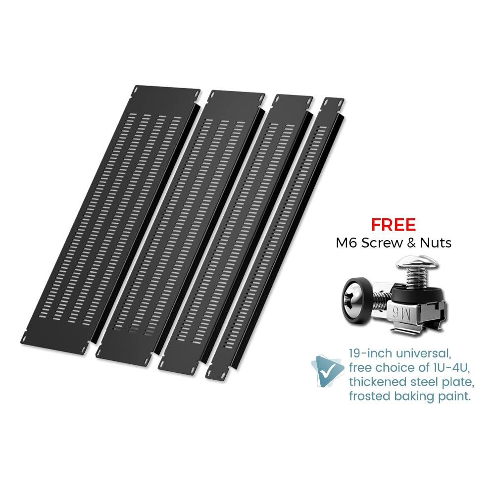 1U 2U 3U 4U VENTED BLANK PANEL FOR SERVER RACK WITH M6 SCREW & NUTS