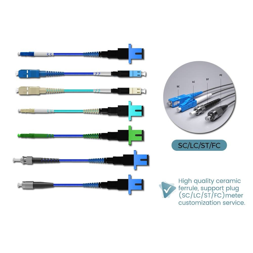SC/LC/FC/ST MALE TO SC/LC FEMALE SINGLEMODE MULTIMODE SIMPLEX COUPLER ARMOURED CABLE 20CM
