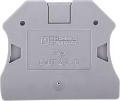 Phoenix Contact D-UT 2.5/10 Series End Cover for Use with DIN Rail Terminal Blocks 3047028