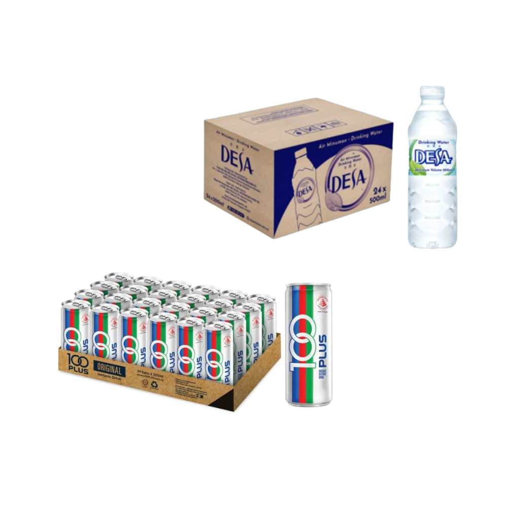 F&N 100Plus (6 ctn) & DESA Mineral Water (6 ctn)