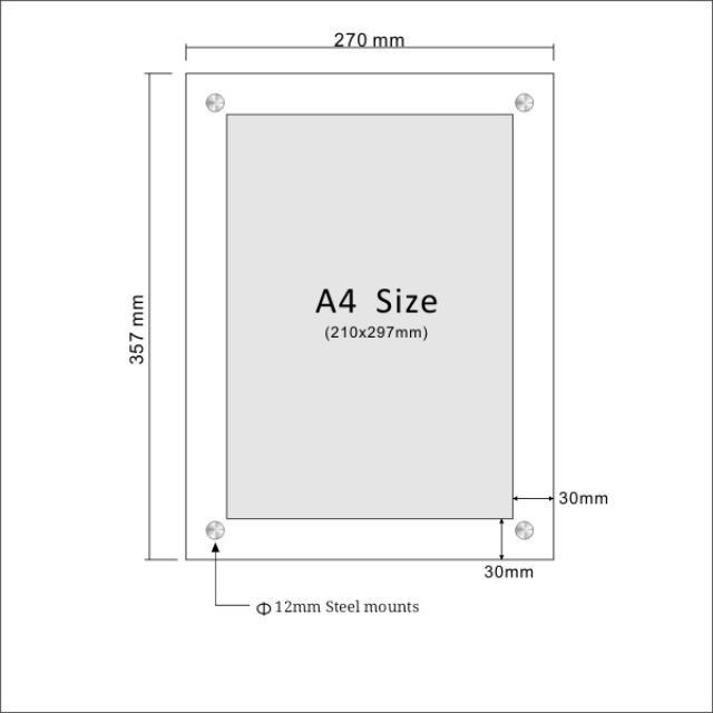 ACRYLIC FRAME SIZE : A4 SIZE