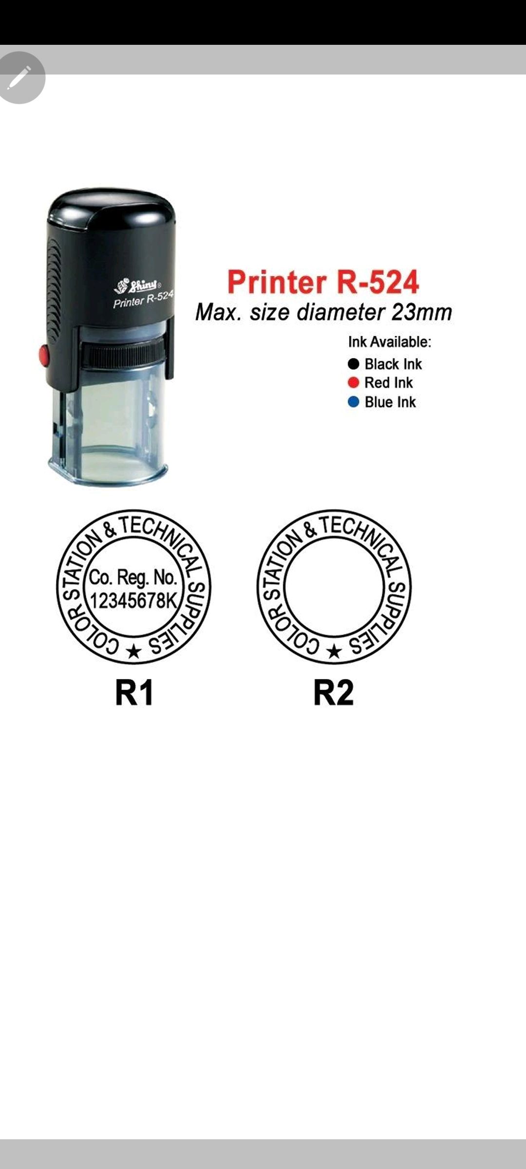 SHINY S-524/S-524D SELF INKING RUBBER STAMP * FAST DELIVERY & LOCAL SUPPLIER
