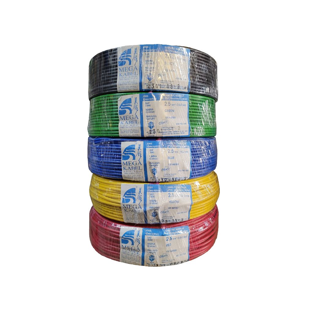 MEGA Kabel 2.5MM² MEGA Kabel Insulated PVC 100% Pure Copper Cable (SIRIM APPROVE)