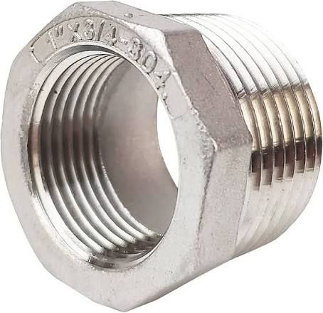 Female Thread Reducer Bushing , Stainless steel SS 304 NPT 1"x3/4"