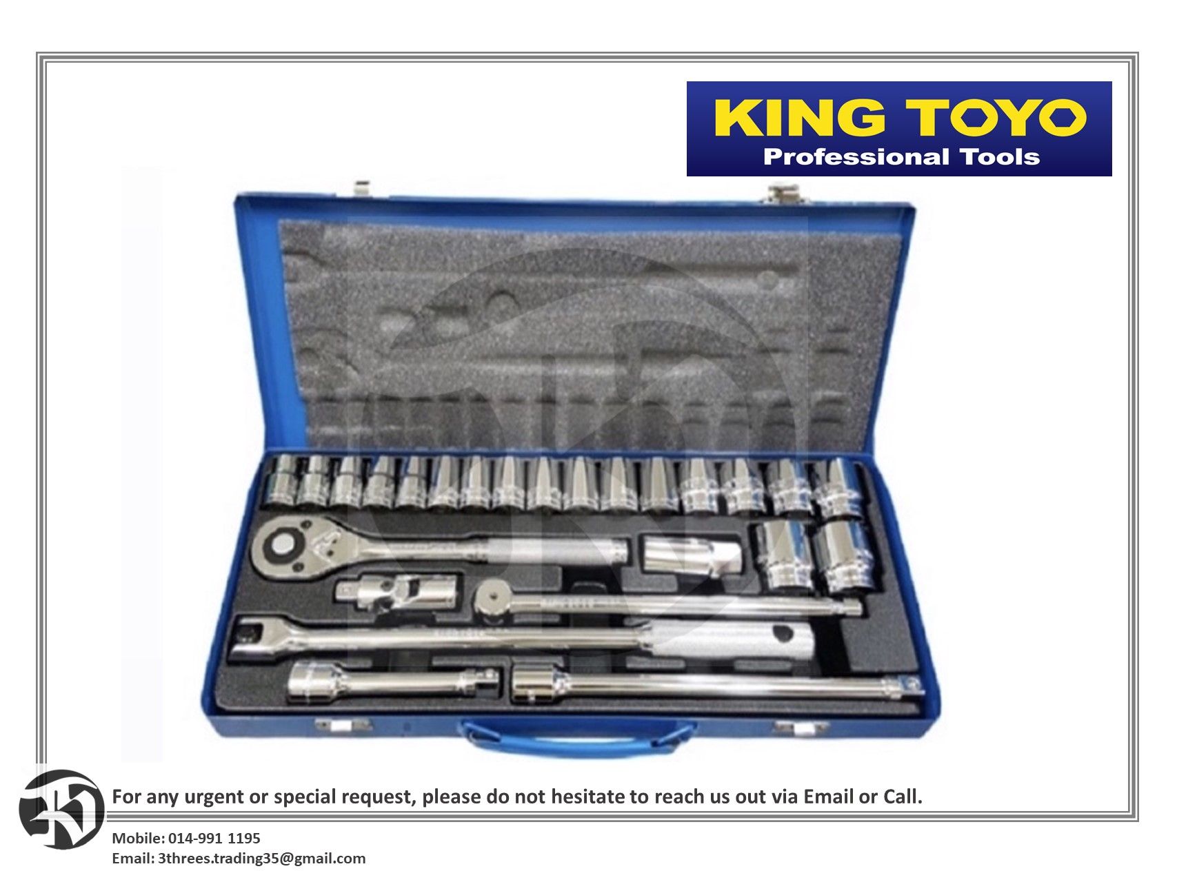 KING TOYO 6 Point Box Socket Wrench Set-KT4025S