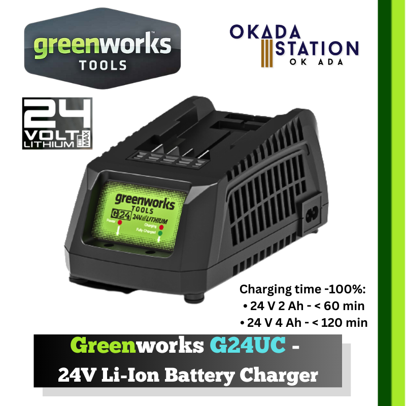 Greenworks Standard Li-Ion Battery Charger - 24V(G24UC) & 40V(G40UC) / Charger / Battery Charger / Li-Ion Battery's Charger / Standard Charger / 24V / 40V