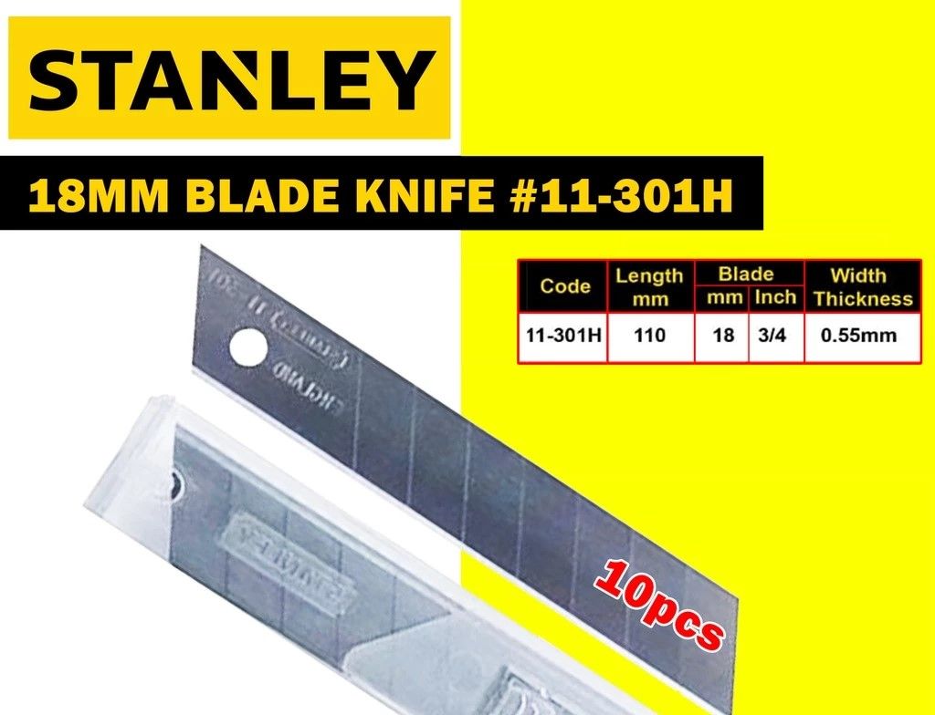 STANLEY 10pcs x 18MM QUICK POINT REPLACEMENT BLADE
