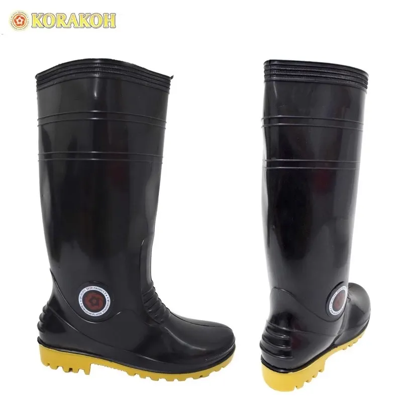 7000  KORAKOH SAFETY RUBBER BOOT (YELLOW) / (Black) 7000 Black 6/39 FW-7000-Y-KK