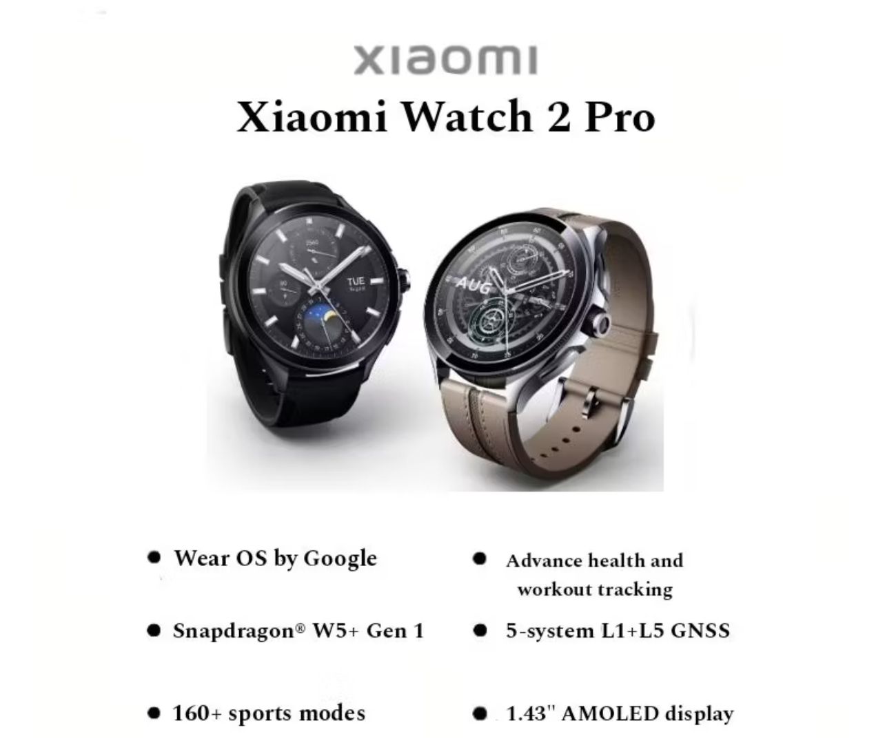 Xiaomi Watch 2 Pro Bluetooth/4G LTE/Wear OS by Google/1.43‘’ AMOLED Display/Dual band GNSS