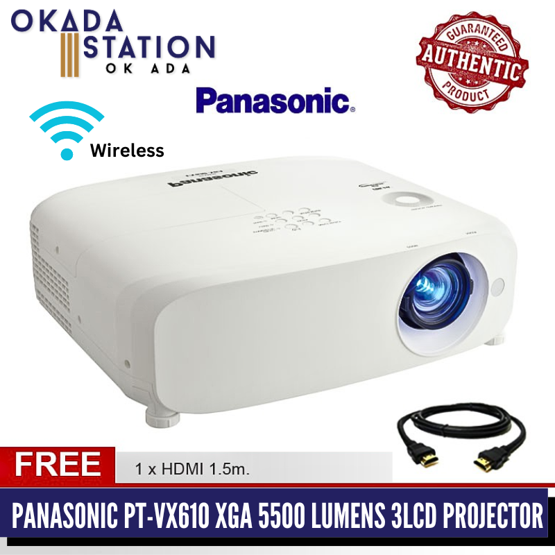 PANASONIC PT-VX610 XGA 5500 LUMENS 3LCD PROJECTOR / PANASONIC PROJECTOR / XGA PROJECTOR / Extended Graphics Array(XGA) / Liquid Crystal Display (LCD) / 5500 Lumens / High Lumens Projector / Projector / PT-VX610