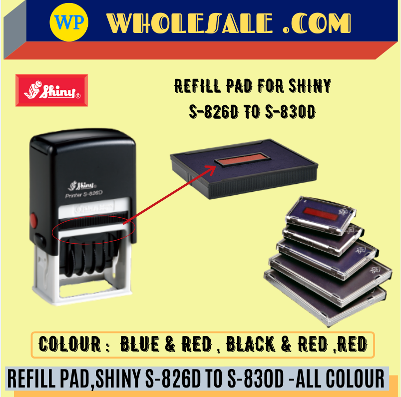 SHINY / REFILL PAD / S-826D TO S-830D / DATE / ALL COLOUR / REFILL INK / INK PAD REFILL /