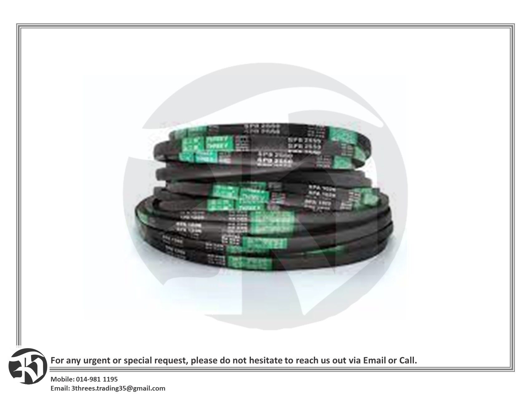 THREE V BELT SPB 3425LW