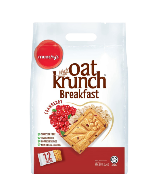 Munchy's Biscuit Oat Krunch Breakfast Cranberry 384G / Pack