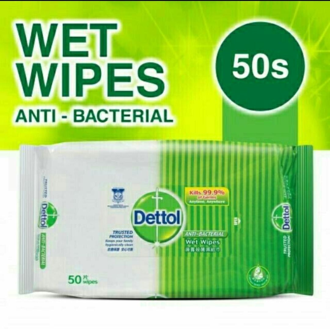 Dettol wet wipes anti bacterial 50s
