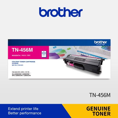 Brother TN-456 Magenta Genuine Colour Toner Cartridge, Page Yield up to 6,500 pages
