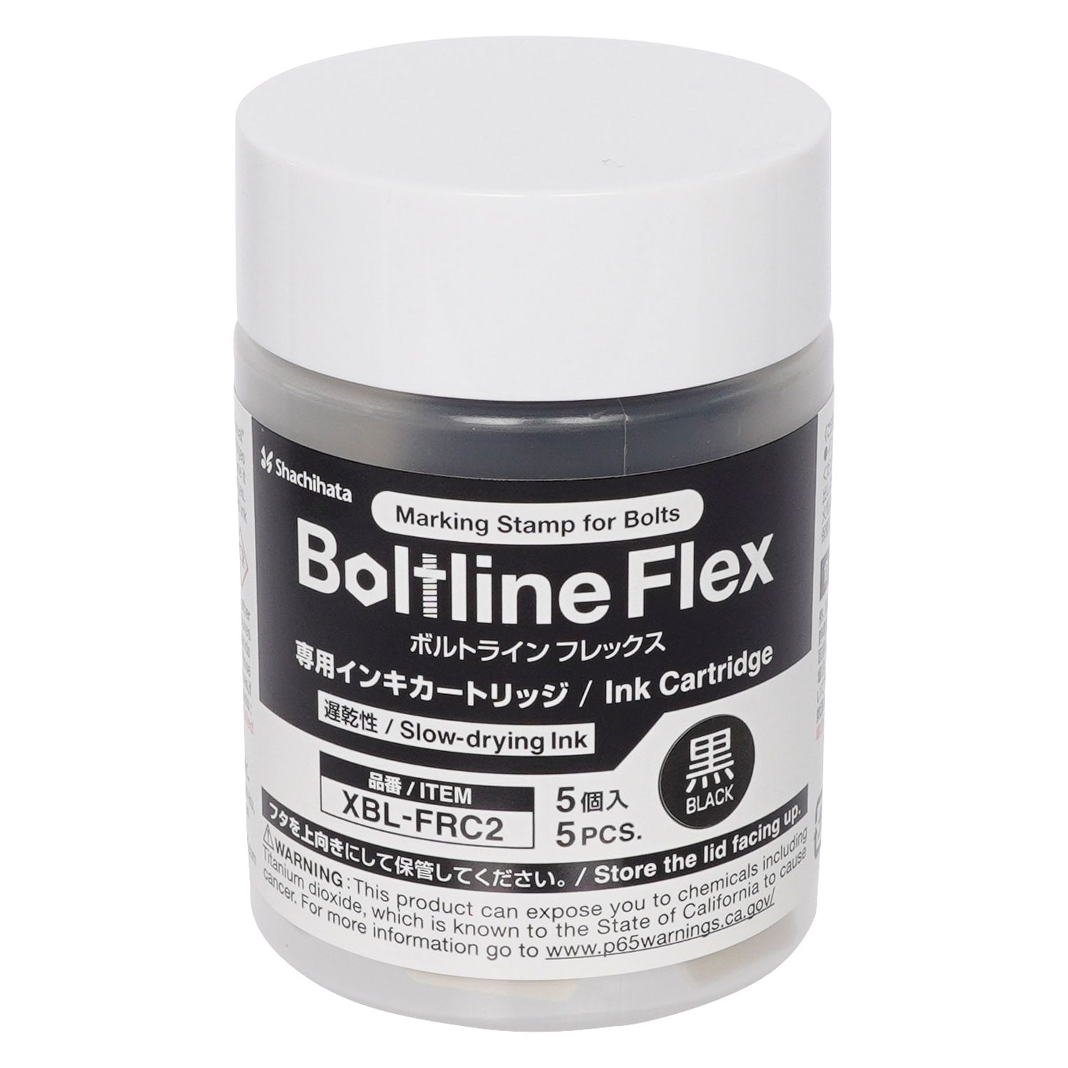 [PRE-ORDER] BOLTLINE FLEX Stamp Slow Dry Ink Catridge 5pcs - 6 Inks Colours Black