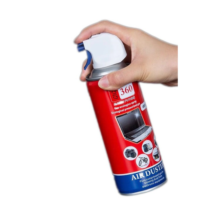 AIR DUSTER CLEANING COMPRESSED AIR DUSTER CANNED WITH NOZZLE 450ML - FOR ELECTRONIC DEVICES