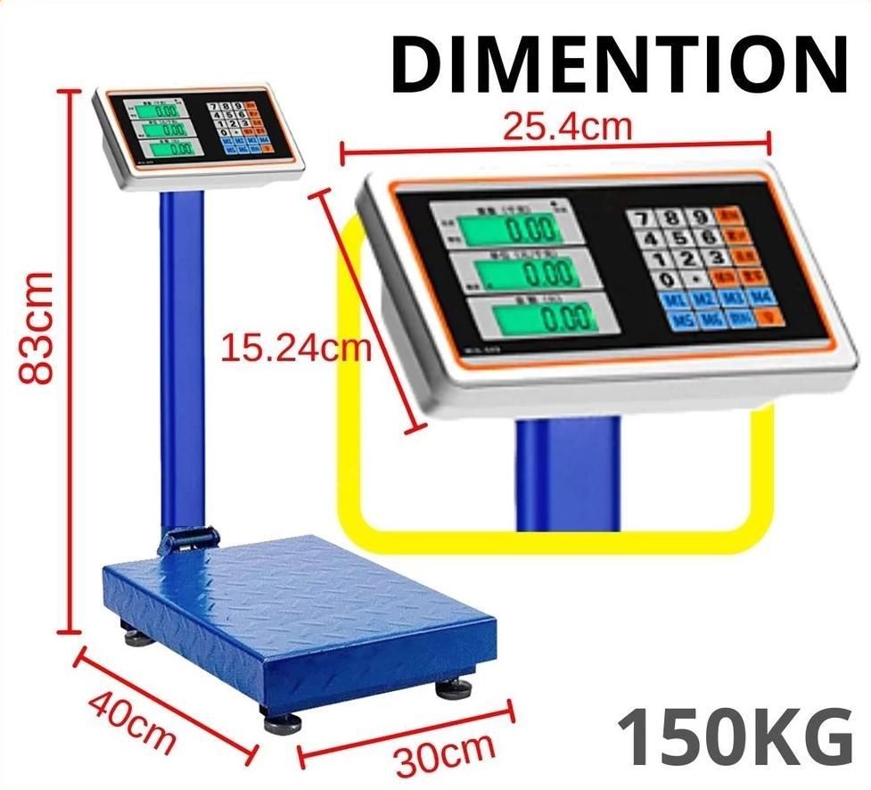 Digital Electronic Weight Scale Platform / 150Kg / 300Kg / Foldable / Rechargeable / Penimbang Digital