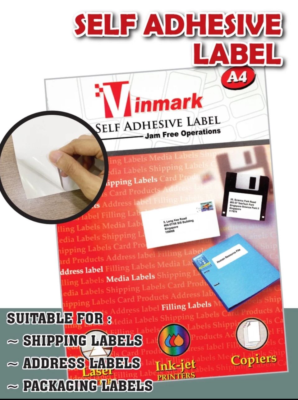VINMARK SELF ADHESIVE LABEL A4 SIZE