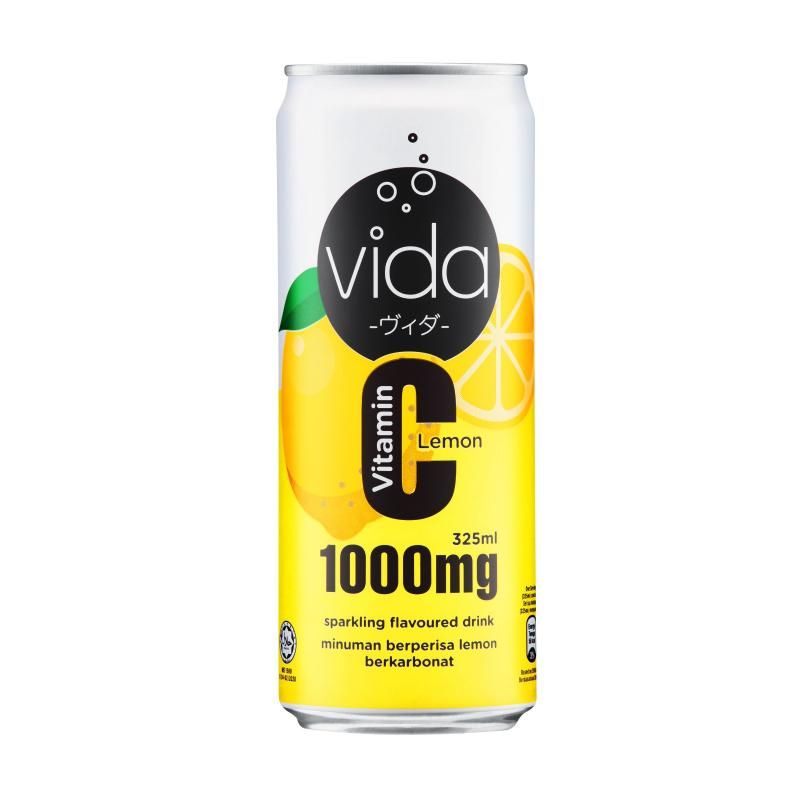 Vida 1000mg Vitamin C Sparkling Drink Lemon 24 x 325ml
