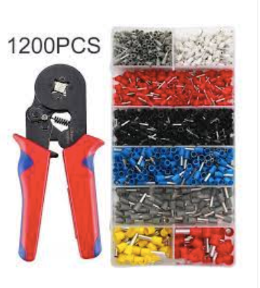 HSC8 1200pcs Ferrule Crimper Plier Kit 0.25-6mm2 Tubular Terminal Crimping Tool Wire Terminal Connector