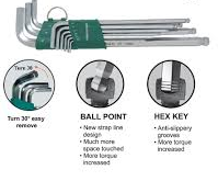 JONNESWAY 9PCS EXTRA LONG ARM BALL POINT HEX KEY SET (SAE)