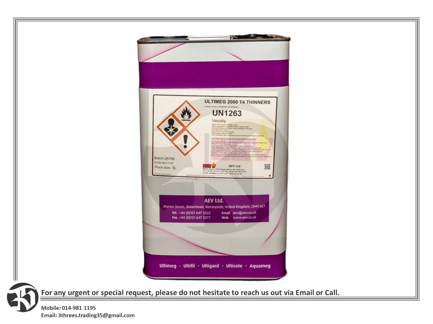 Ultimeg 2000/t4 thinner(5L)