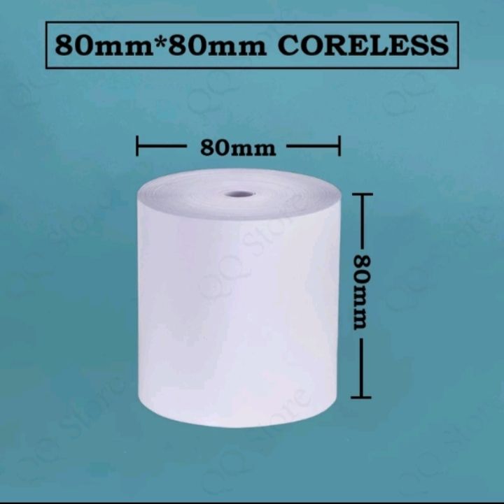 80mm x 80mm Thermal Paper Coreless Thermal Receipt Paper Roll- 50 Roll/ Boxes