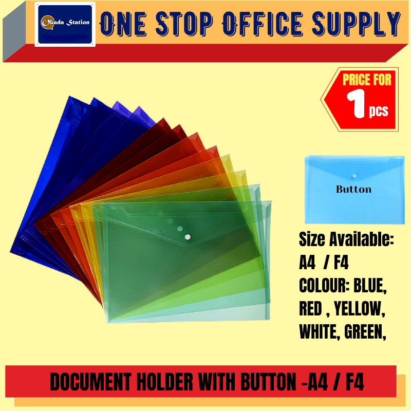 OK DOCUMENT HOLDER WITH BUTTON -A4 / F4 / DOCUMENT BAG / DOCUMENT CASE / MY CLEAR BAG