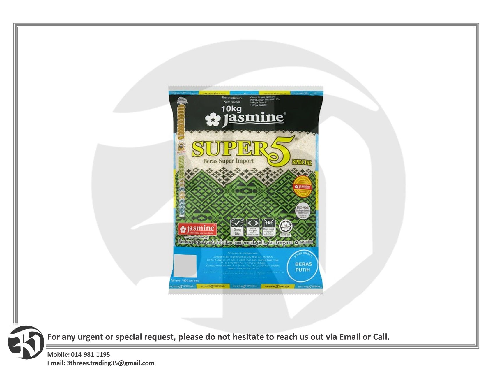 Beras Jasmine Super 5 Special Rice 10kg