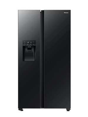 *Hisense 640L Side by Side 2 Door Glass Inverter Refrigerator Ice and Water Dispenser RS700N4AWBUI