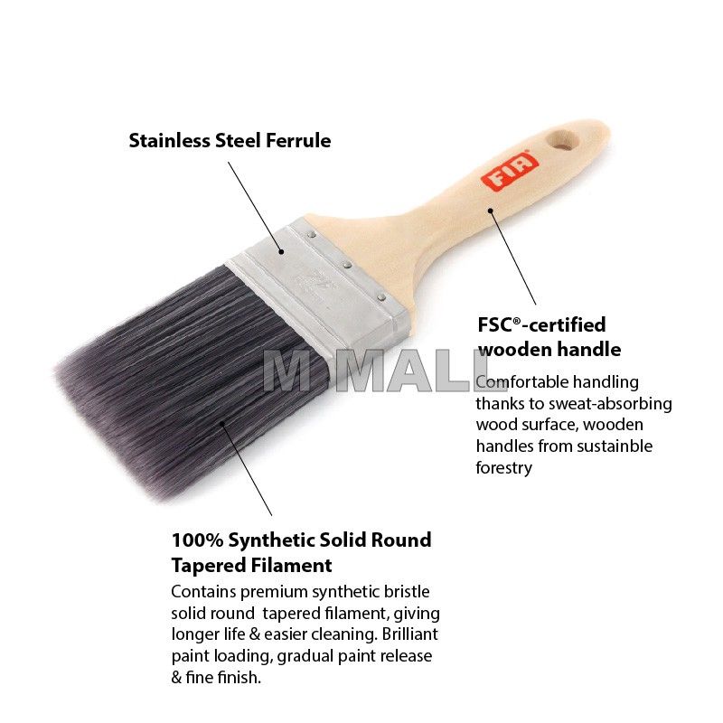 FIA Wooden Handle Flat Paint Brush 2 inch