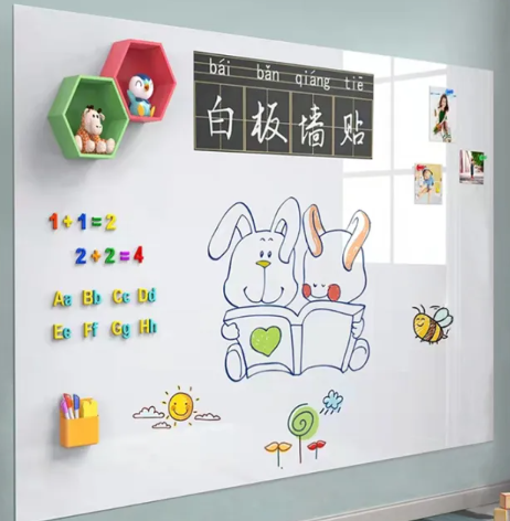 *Magnetic Whiteboard Sticker (90cm x 180 cm)