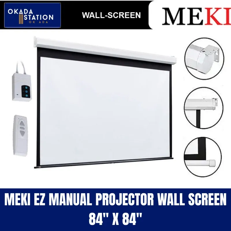 MEKI EZ Manual Projector Wall Screen 84'' x 84'' /MEKI EZ /Projector /Projector Wall /Manual Projector /MEKI EZ Projector Wall Screen