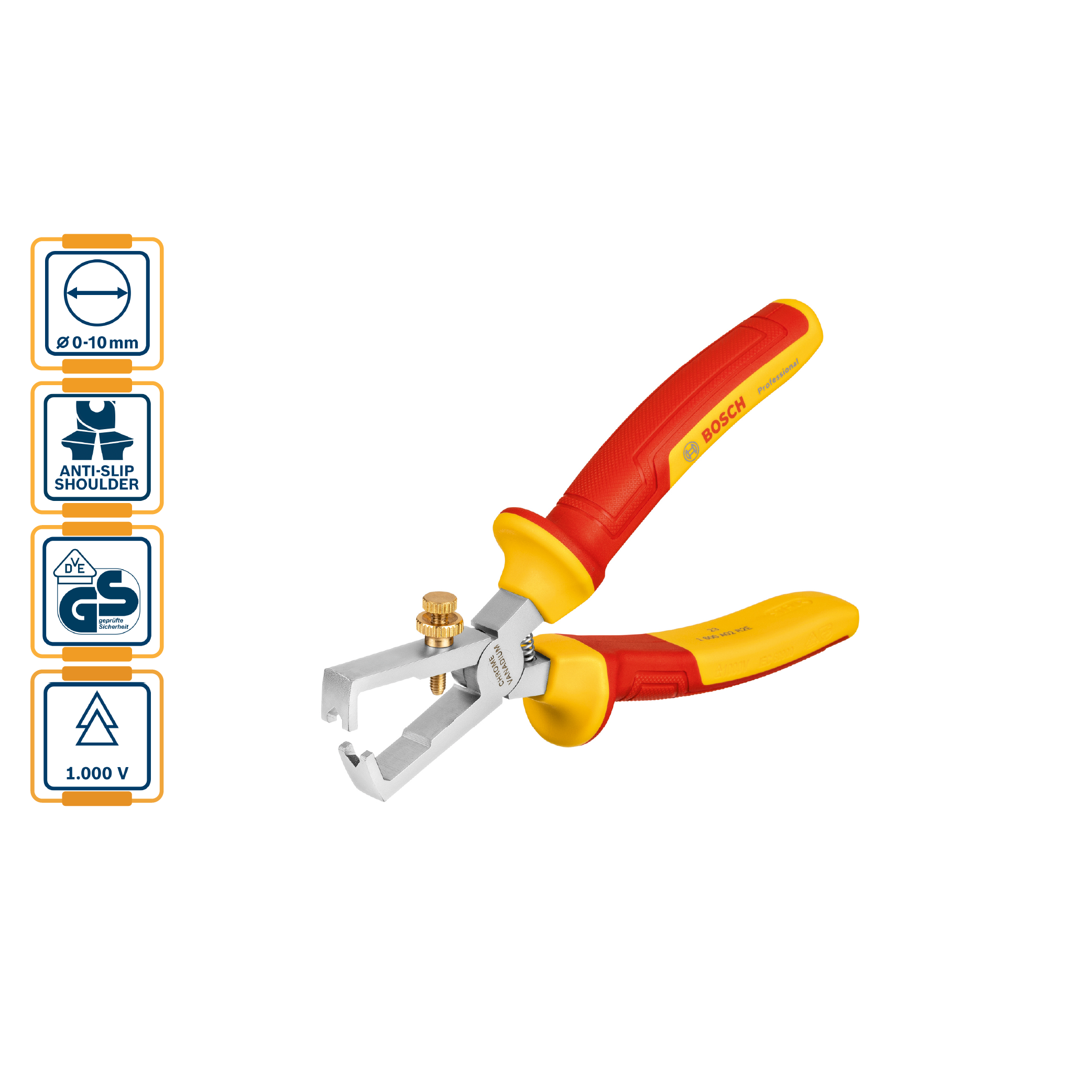 BOSCH Insulated (VDE) Wire Stripper 160mm - 1600A02NE7