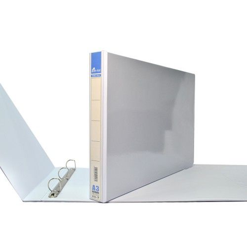 RING FILE A3 3D 25MM WHITE PVC