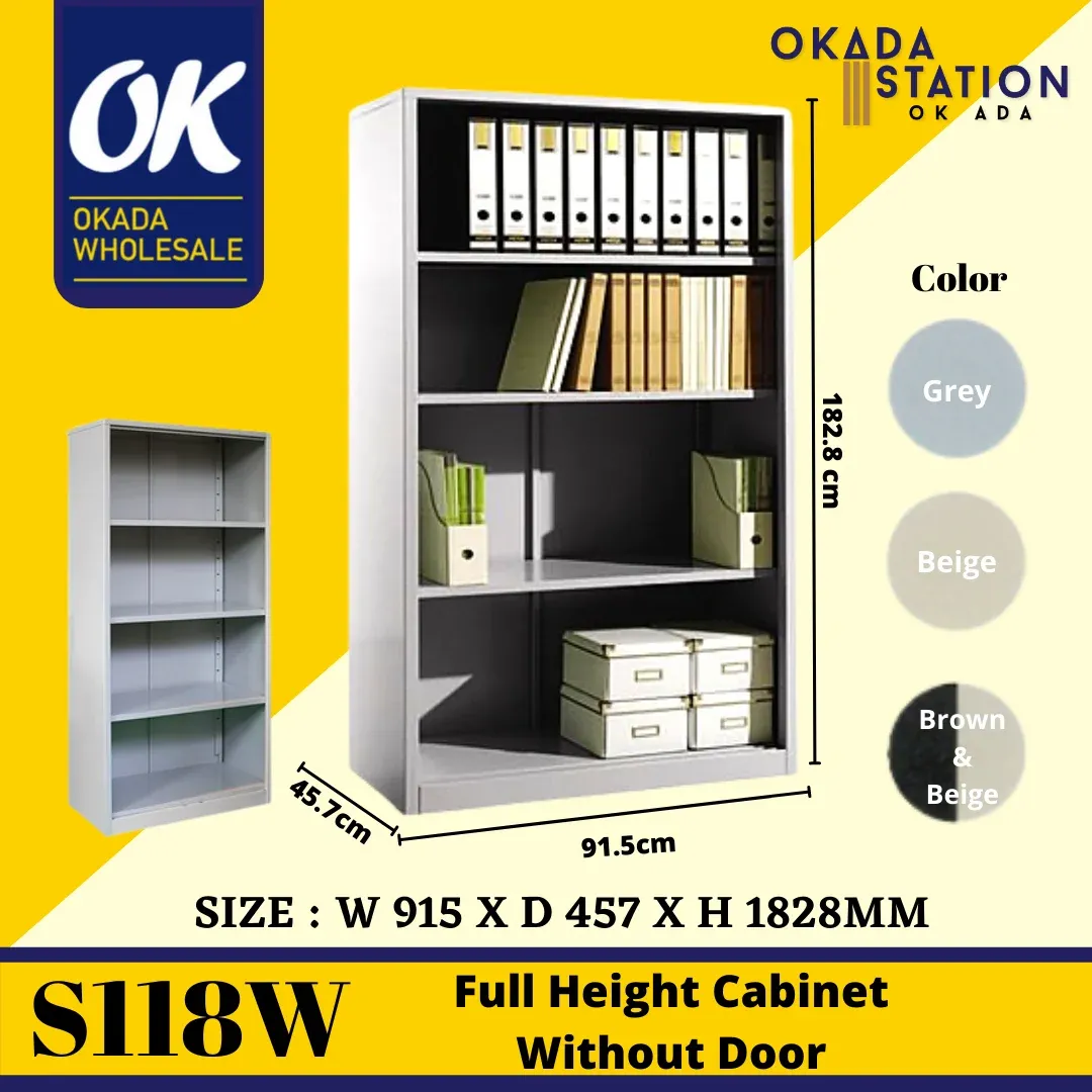 S118W Full Height Cupboard Without Door (With 3 Adjustable Shelves) / Metal Cupboard /Full Height Metal Cupboard /Cupboard Without Door /S118W
