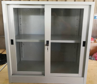 Full height sliding glass door steel cupboard
