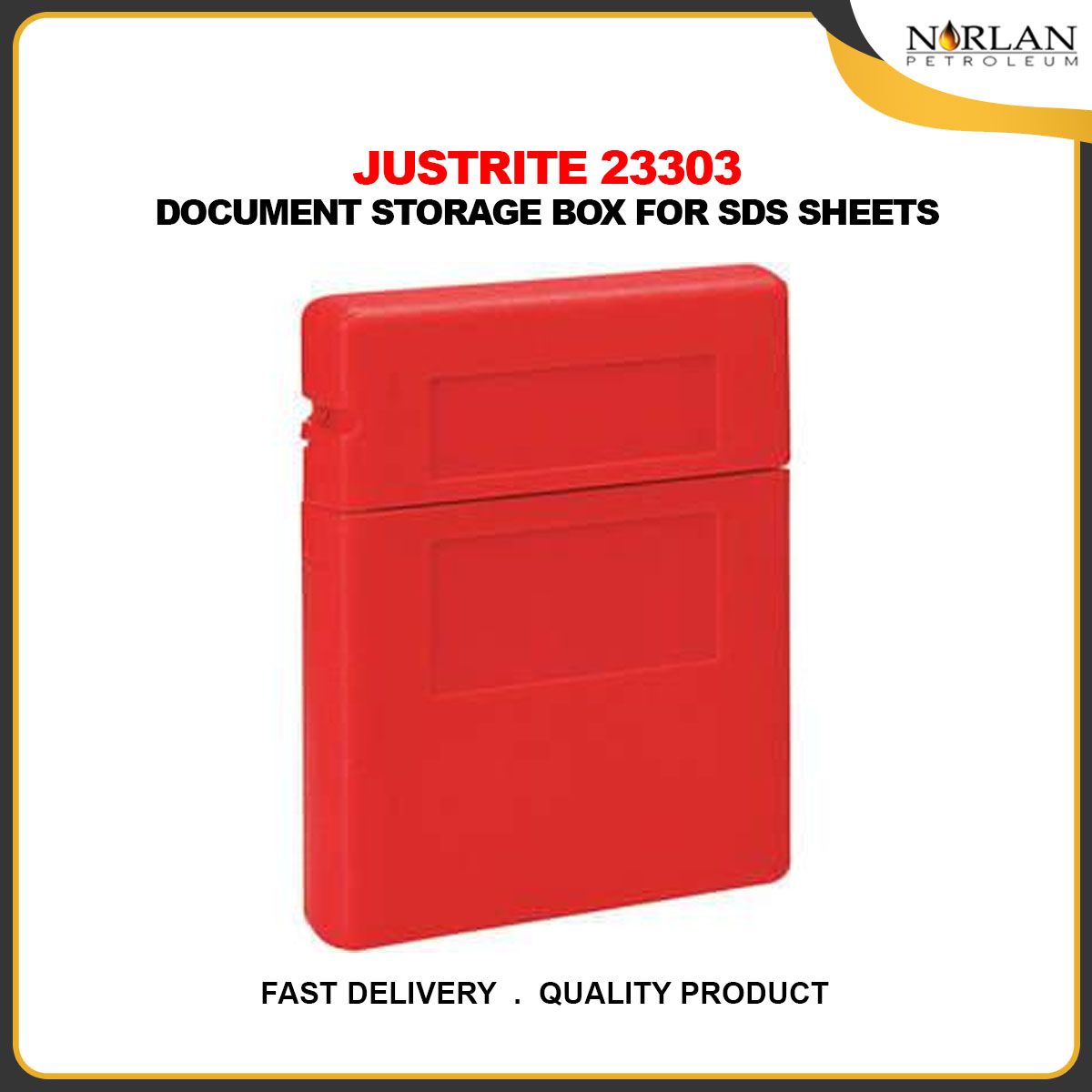 JUSTRITE 23303 - DOCUMENT STORAGE BOX FOR SDS SHEETS