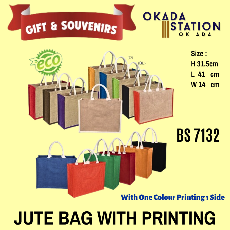 OK GIFT & SOUVENIR : BS 7132 JUTE BAG + PRINTING LOGO